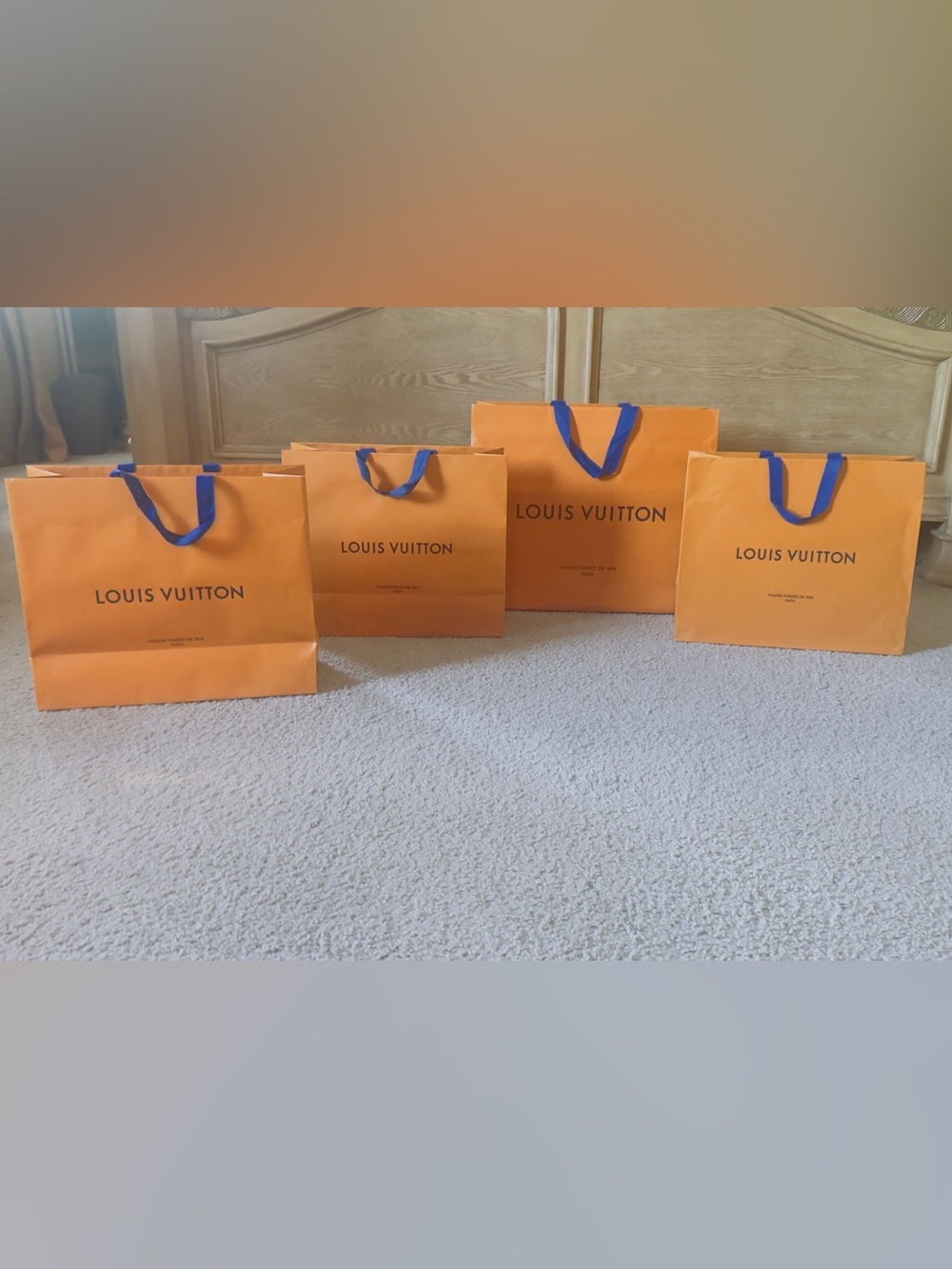 Louis Vuitton Imperial Orange Shopping Bag Set